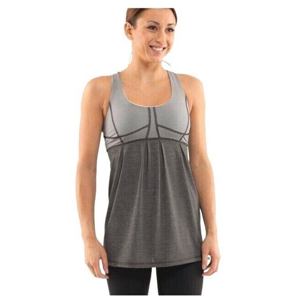 LULULEMON Run Your Heart Out Pleated Racerback Tank Top Yoga Running Workout 10 - Picture 1 of 10